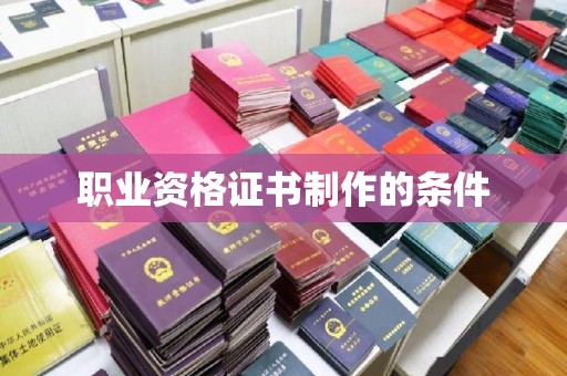 沧源职业资格证书制作的条件